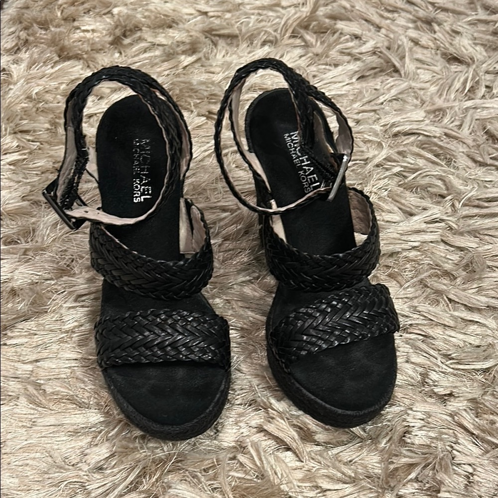 Michael Kors Women's WEDGE WOVEN Sandals ELASTIC AT CLASP NEEDS REPLACEMENT